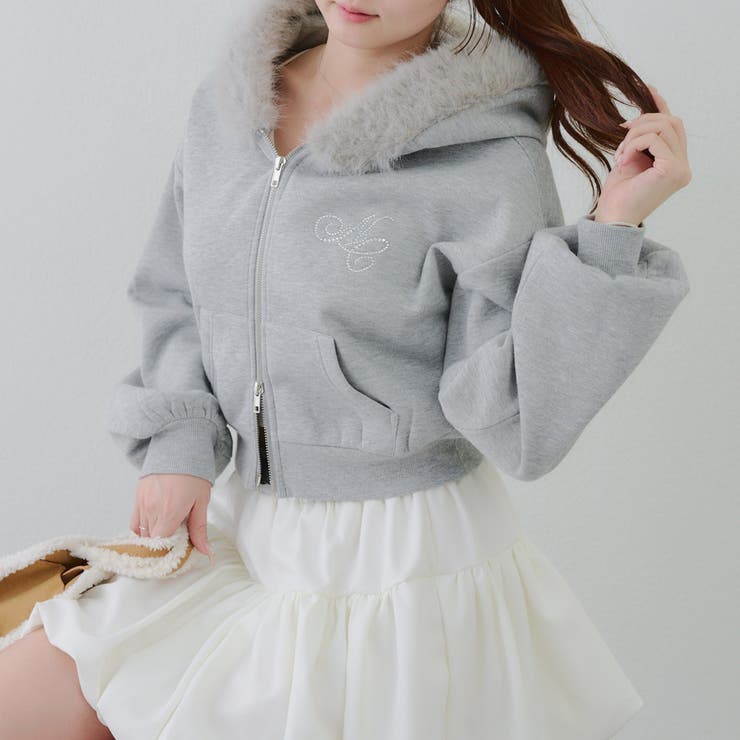 裏起毛で暖かい、ラメファーパーカー | RMAF　NICE CLAUP / OLIVE des OLIVE | 詳細画像25 