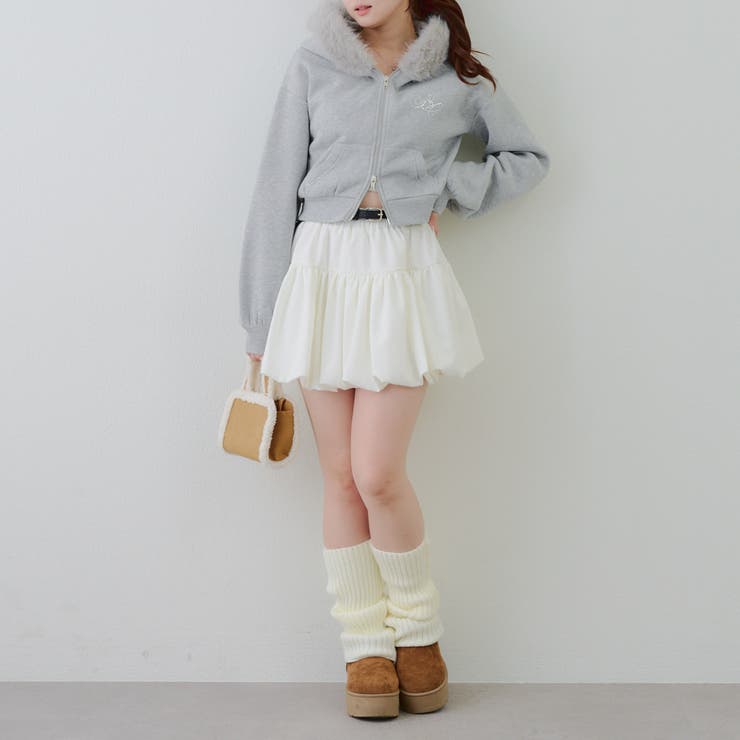 裏起毛で暖かい、ラメファーパーカー | RMAF　NICE CLAUP / OLIVE des OLIVE | 詳細画像27 