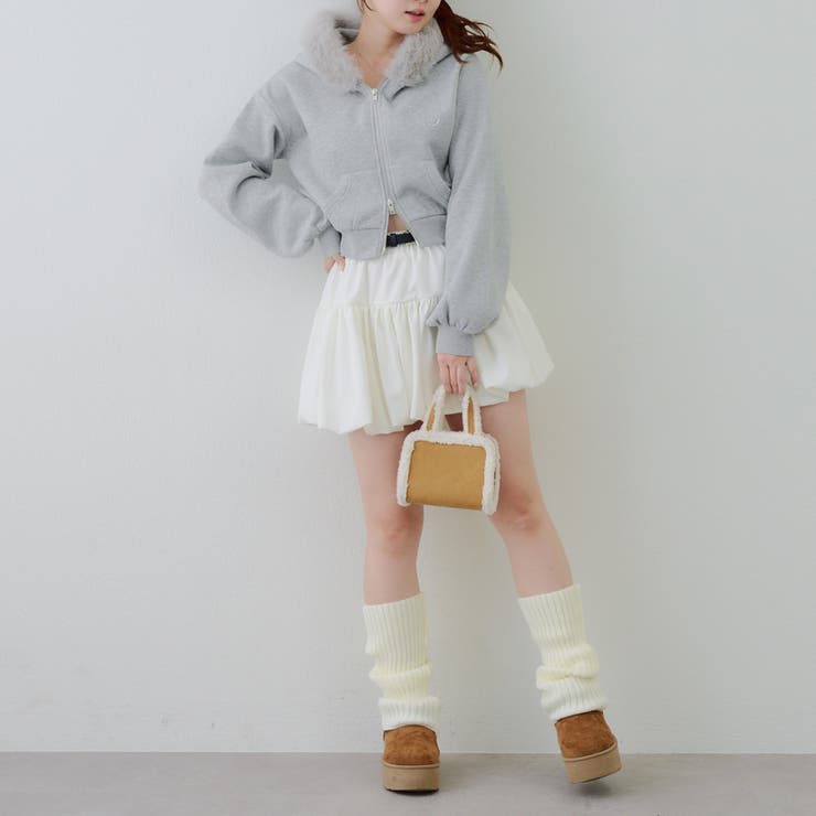 裏起毛で暖かい、ラメファーパーカー | RMAF　NICE CLAUP / OLIVE des OLIVE | 詳細画像29 