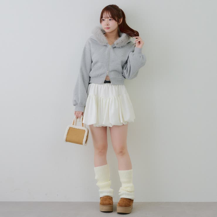 裏起毛で暖かい、ラメファーパーカー | RMAF　NICE CLAUP / OLIVE des OLIVE | 詳細画像31 