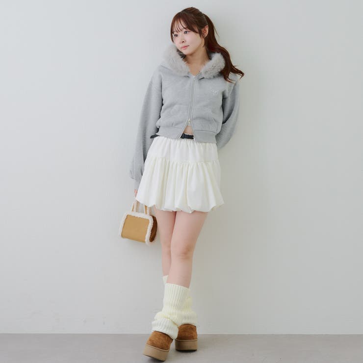 裏起毛で暖かい、ラメファーパーカー | RMAF　NICE CLAUP / OLIVE des OLIVE | 詳細画像32 