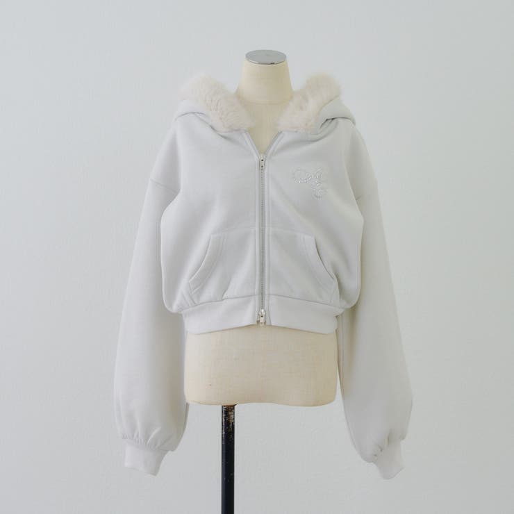 裏起毛で暖かい、ラメファーパーカー | RMAF　NICE CLAUP / OLIVE des OLIVE | 詳細画像33 