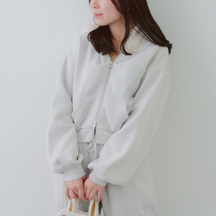 裏起毛で暖かい、ラメファーパーカー | RMAF　NICE CLAUP / OLIVE des OLIVE | 詳細画像36 