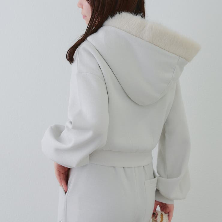 裏起毛で暖かい、ラメファーパーカー | RMAF　NICE CLAUP / OLIVE des OLIVE | 詳細画像37 