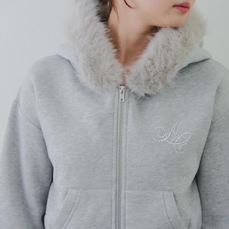 裏起毛で暖かい、ラメファーパーカー | RMAF　NICE CLAUP / OLIVE des OLIVE | 詳細画像59 