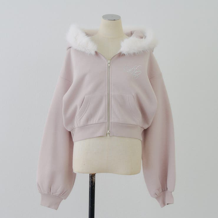 ピンク | 裏起毛で暖かい、ラメファーパーカー | RMAF　NICE CLAUP / OLIVE des OLIVE