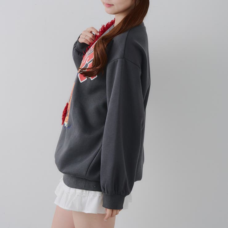 メガネを付けたくまさん裏起毛スウェット | NICE CLAUP / OLIVE des OLIVE　OUTLET | 詳細画像5 