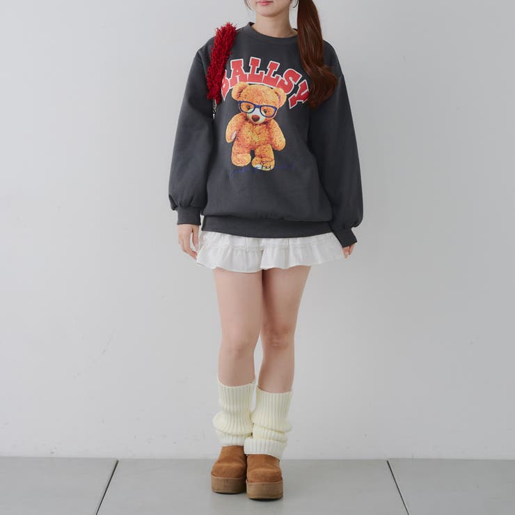 メガネを付けたくまさん裏起毛スウェット | NICE CLAUP / OLIVE des OLIVE　OUTLET | 詳細画像10 