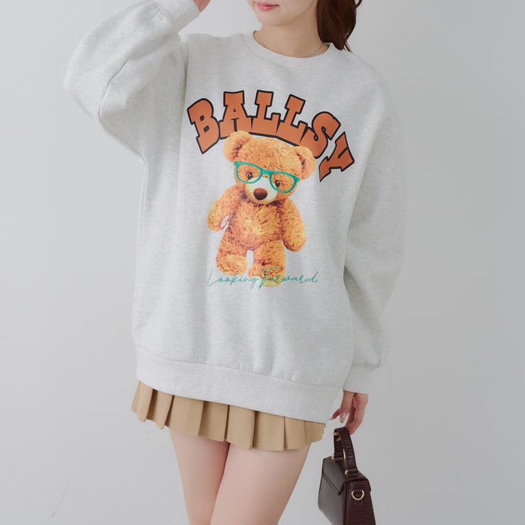 メガネを付けたくまさん裏起毛スウェット | NICE CLAUP / OLIVE des OLIVE　OUTLET | 詳細画像11 
