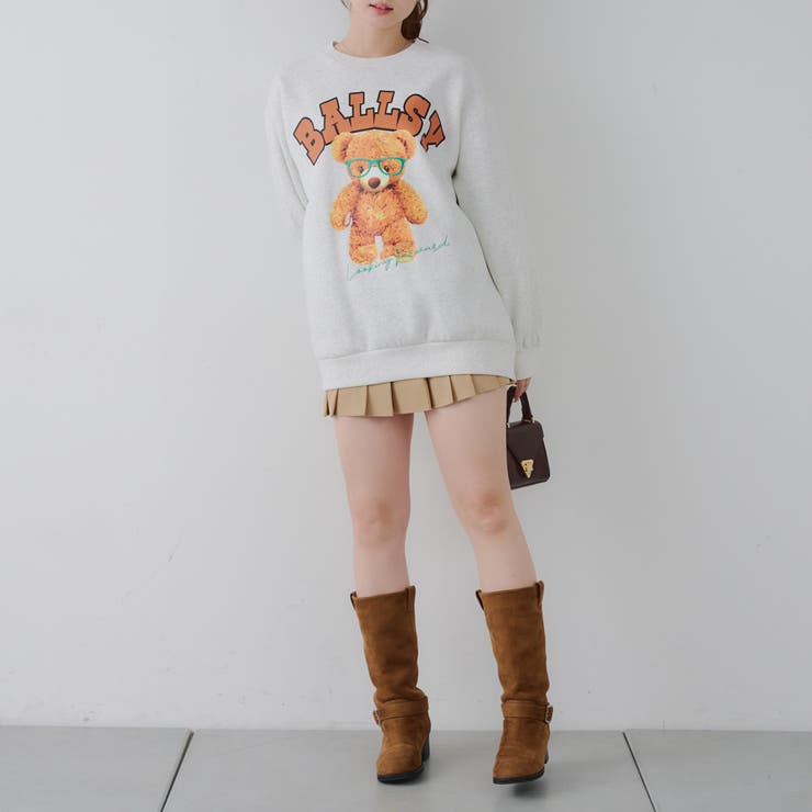 メガネを付けたくまさん裏起毛スウェット | NICE CLAUP / OLIVE des OLIVE　OUTLET | 詳細画像18 