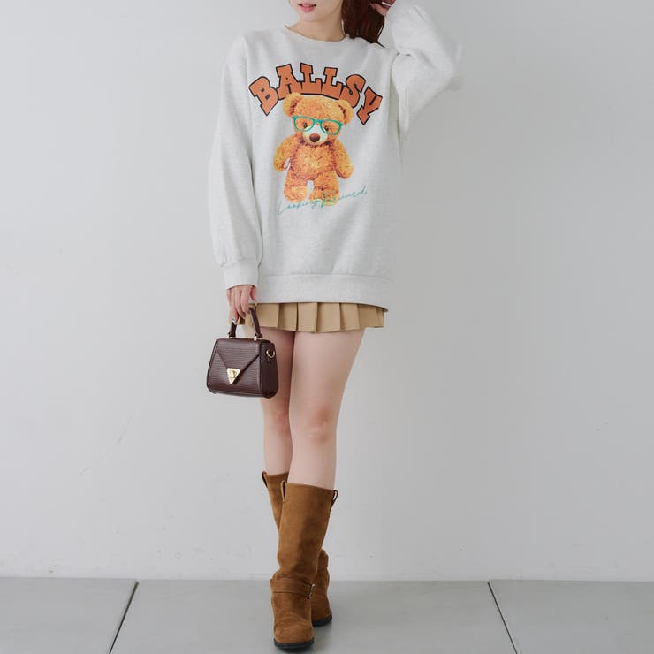 メガネを付けたくまさん裏起毛スウェット | NICE CLAUP / OLIVE des OLIVE　OUTLET | 詳細画像19 