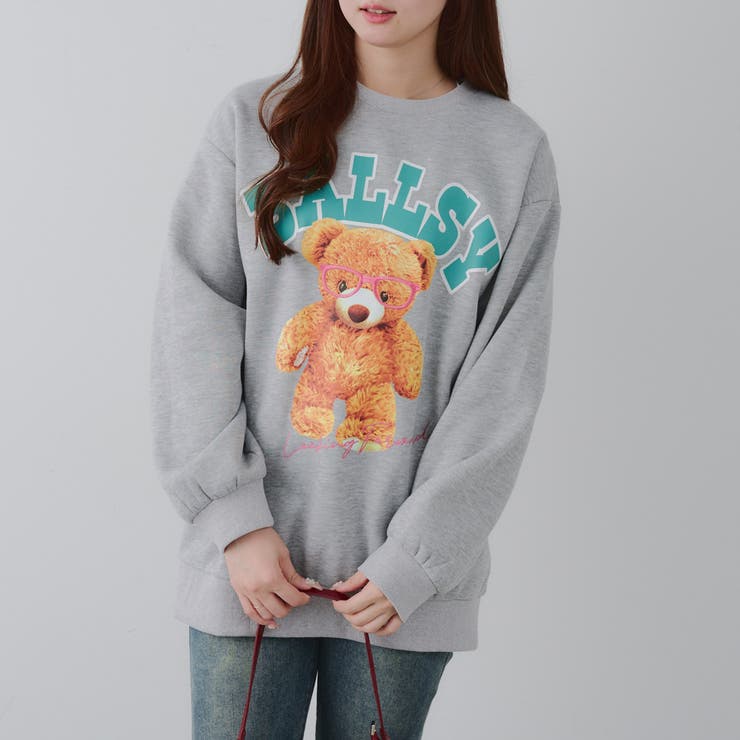 メガネを付けたくまさん裏起毛スウェット | NICE CLAUP / OLIVE des OLIVE　OUTLET | 詳細画像20 