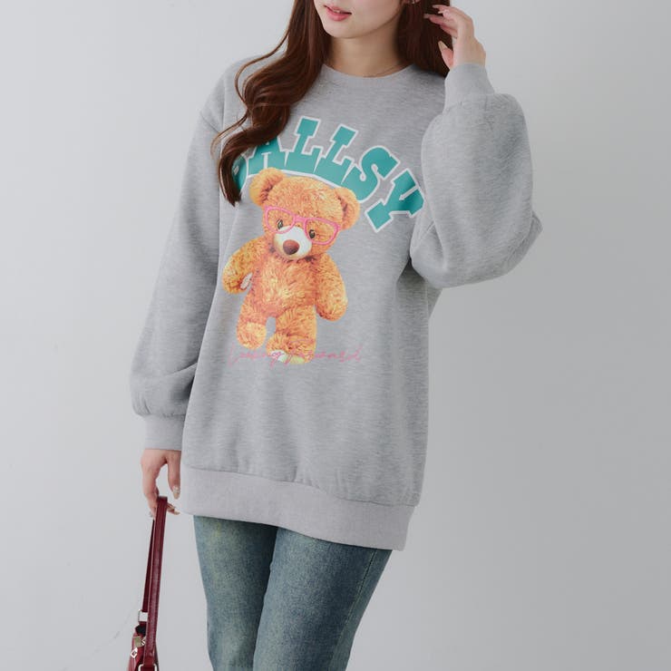 メガネを付けたくまさん裏起毛スウェット | NICE CLAUP / OLIVE des OLIVE　OUTLET | 詳細画像24 