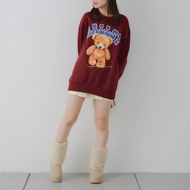 メガネを付けたくまさん裏起毛スウェット | NICE CLAUP / OLIVE des OLIVE　OUTLET | 詳細画像35 