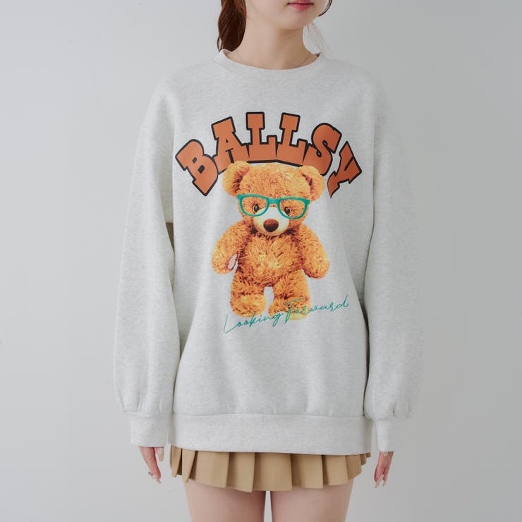 メガネを付けたくまさん裏起毛スウェット | NICE CLAUP / OLIVE des OLIVE　OUTLET | 詳細画像37 