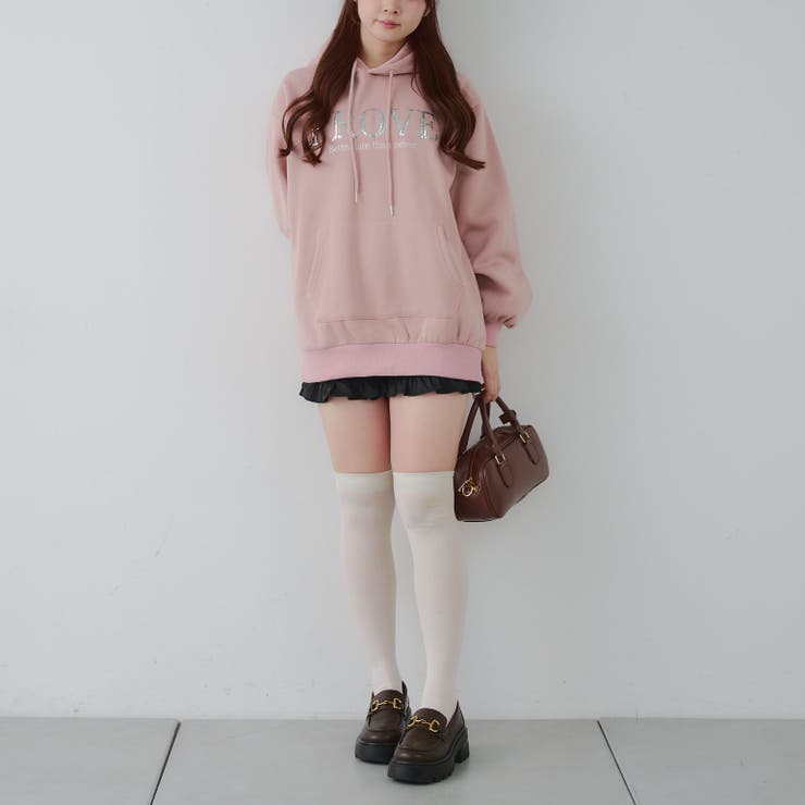 キラキラロゴ裏起毛BIGパーカー | RMAF　NICE CLAUP / OLIVE des OLIVE | 詳細画像8 