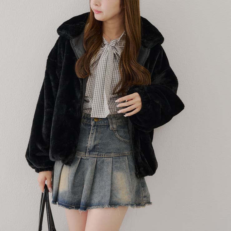 ファーボリュームフードパーカー | NICE CLAUP / OLIVE des OLIVE　OUTLET | 詳細画像2 
