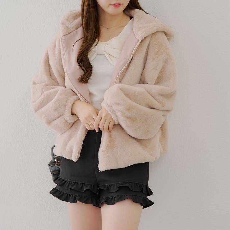 ファーボリュームフードパーカー | NICE CLAUP / OLIVE des OLIVE　OUTLET | 詳細画像15 