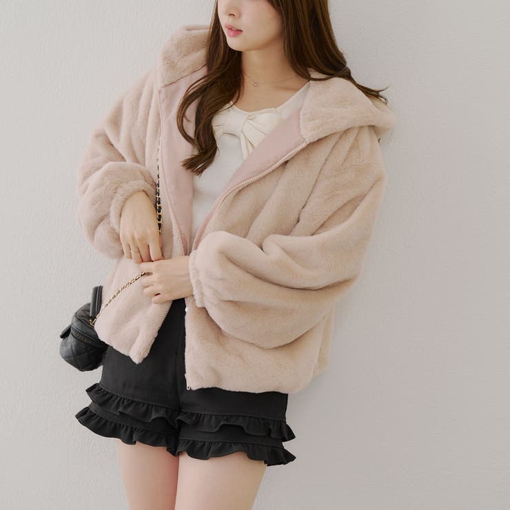 ファーボリュームフードパーカー | NICE CLAUP / OLIVE des OLIVE　OUTLET | 詳細画像16 