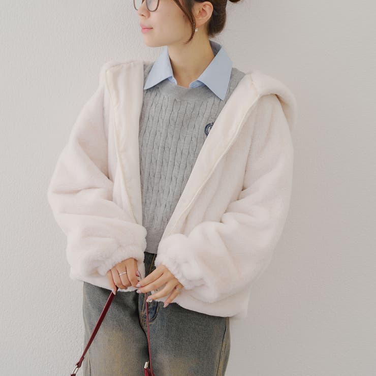 ファーボリュームフードパーカー | NICE CLAUP / OLIVE des OLIVE　OUTLET | 詳細画像21 