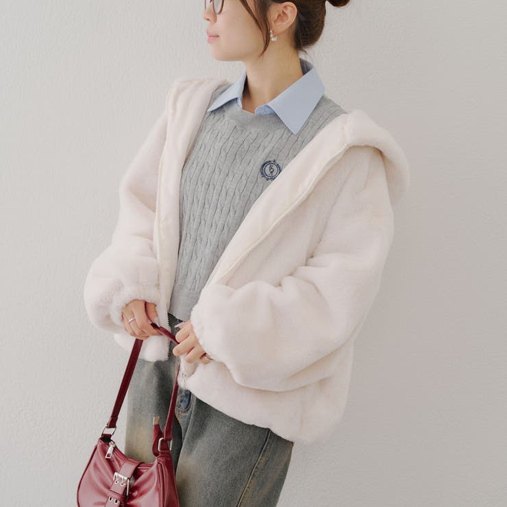 ファーボリュームフードパーカー | NICE CLAUP / OLIVE des OLIVE　OUTLET | 詳細画像23 
