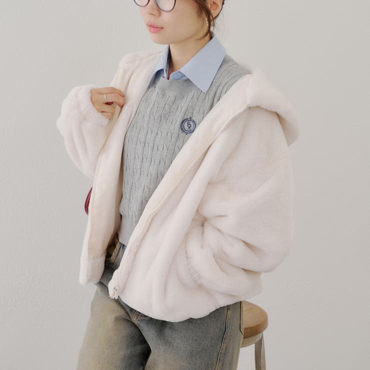 ファーボリュームフードパーカー | NICE CLAUP / OLIVE des OLIVE　OUTLET | 詳細画像28 