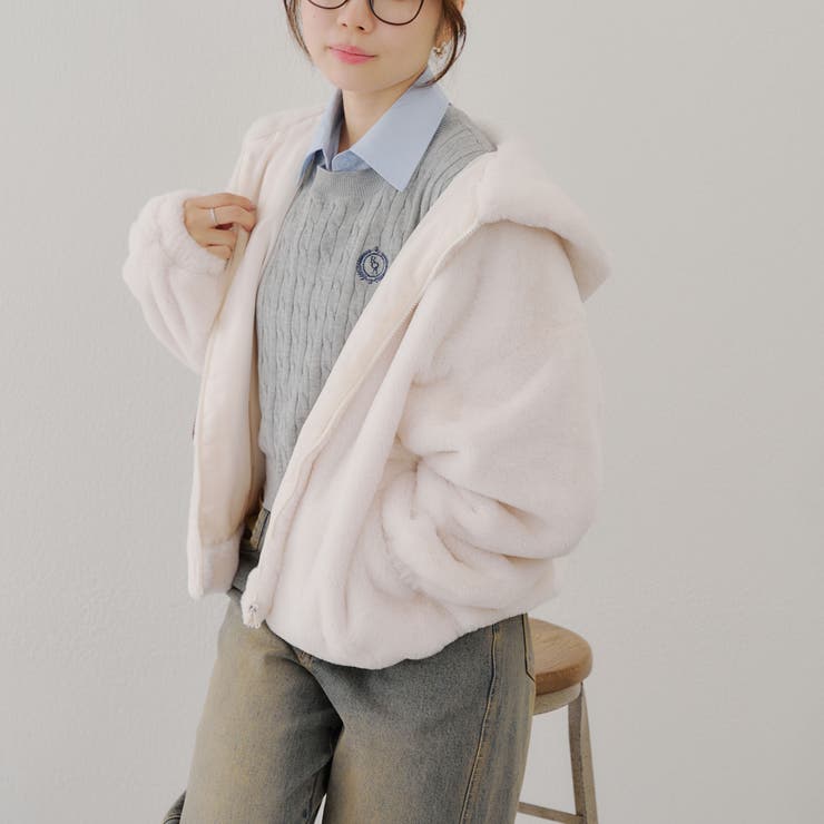 ファーボリュームフードパーカー | NICE CLAUP / OLIVE des OLIVE　OUTLET | 詳細画像29 