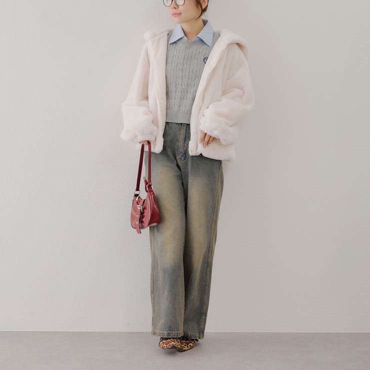 ファーボリュームフードパーカー | NICE CLAUP / OLIVE des OLIVE　OUTLET | 詳細画像30 