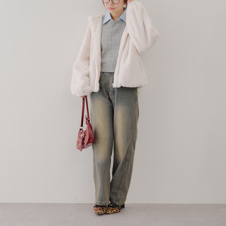 ファーボリュームフードパーカー | NICE CLAUP / OLIVE des OLIVE　OUTLET | 詳細画像31 