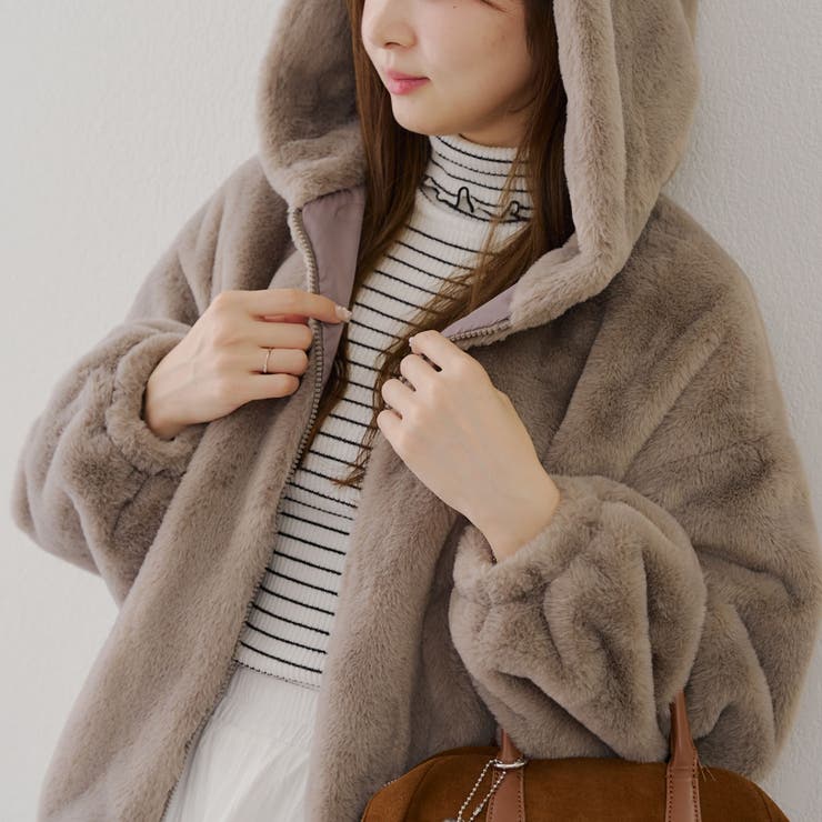 ファーボリュームフードパーカー | NICE CLAUP / OLIVE des OLIVE　OUTLET | 詳細画像40 