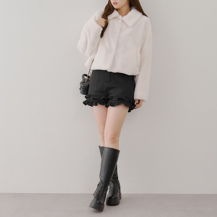 ふわふわ暖か&大人ガーリー♪キラキラ釦ファーブルゾン | NICE CLAUP / OLIVE des OLIVE　OUTLET | 詳細画像11 