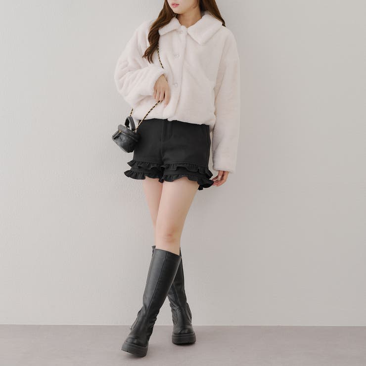 ふわふわ暖か&大人ガーリー♪キラキラ釦ファーブルゾン | NICE CLAUP / OLIVE des OLIVE　OUTLET | 詳細画像13 