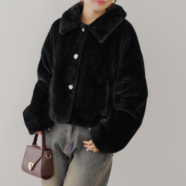 ふわふわ暖か&大人ガーリー♪キラキラ釦ファーブルゾン | NICE CLAUP / OLIVE des OLIVE　OUTLET | 詳細画像19 