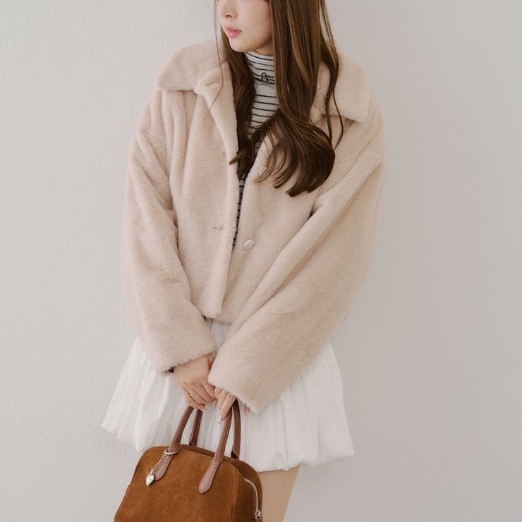ふわふわ暖か&大人ガーリー♪キラキラ釦ファーブルゾン | NICE CLAUP / OLIVE des OLIVE　OUTLET | 詳細画像27 