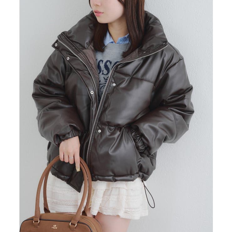 ブラウン | 【WEB先行販売】スタンドカラー中綿ブルゾン | NICE CLAUP / OLIVE des OLIVE　OUTLET
