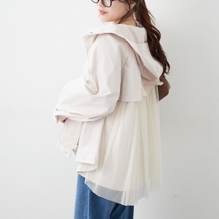 後ろ姿まで美しく、バックチュールマウンテンパーカー | NICE CLAUP / OLIVE des OLIVE　OUTLET | 詳細画像2 