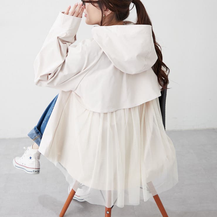 後ろ姿まで美しく、バックチュールマウンテンパーカー | NICE CLAUP / OLIVE des OLIVE　OUTLET | 詳細画像3 