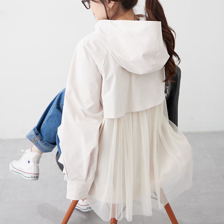 後ろ姿まで美しく、バックチュールマウンテンパーカー | NICE CLAUP / OLIVE des OLIVE　OUTLET | 詳細画像7 