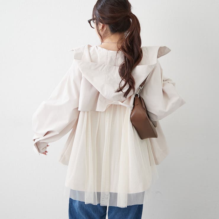 後ろ姿まで美しく、バックチュールマウンテンパーカー | NICE CLAUP / OLIVE des OLIVE　OUTLET | 詳細画像9 