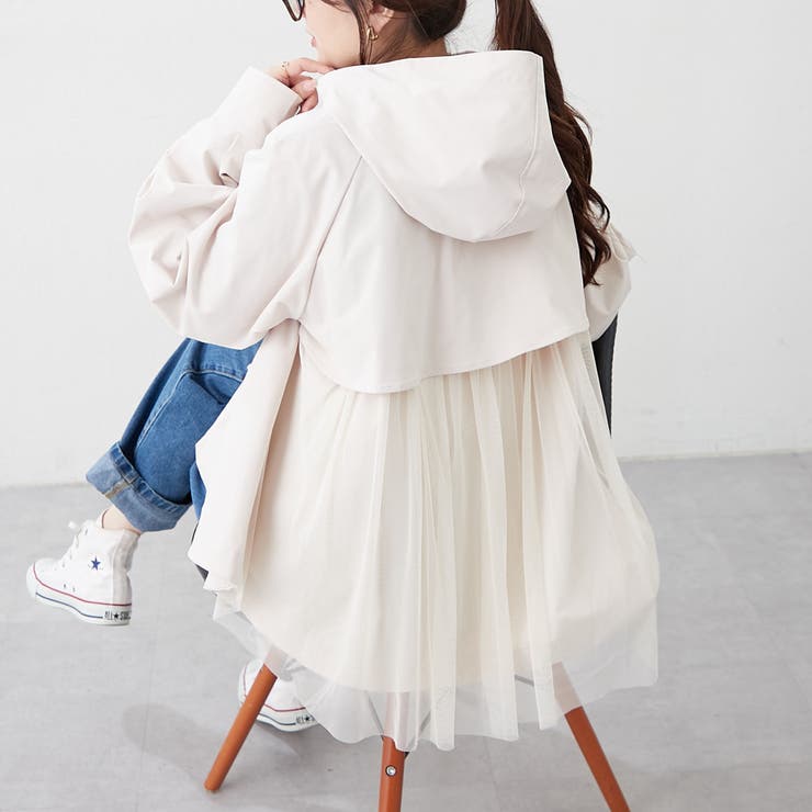 後ろ姿まで美しく、バックチュールマウンテンパーカー | NICE CLAUP / OLIVE des OLIVE　OUTLET | 詳細画像11 