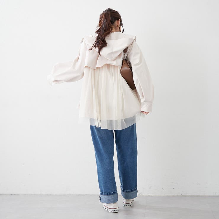 後ろ姿まで美しく、バックチュールマウンテンパーカー | NICE CLAUP / OLIVE des OLIVE　OUTLET | 詳細画像15 