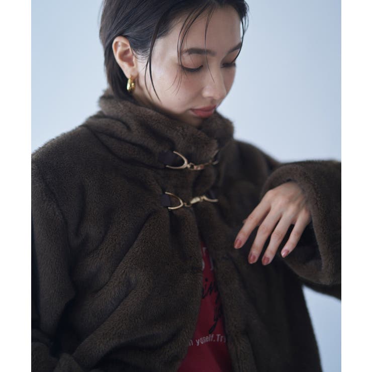 ビット付MIXファーショートジャケット | NICE CLAUP / OLIVE des OLIVE　OUTLET | 詳細画像3 