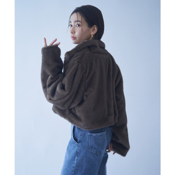 ビット付MIXファーショートジャケット | NICE CLAUP / OLIVE des OLIVE　OUTLET | 詳細画像12 