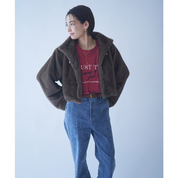 ビット付MIXファーショートジャケット | NICE CLAUP / OLIVE des OLIVE　OUTLET | 詳細画像18 