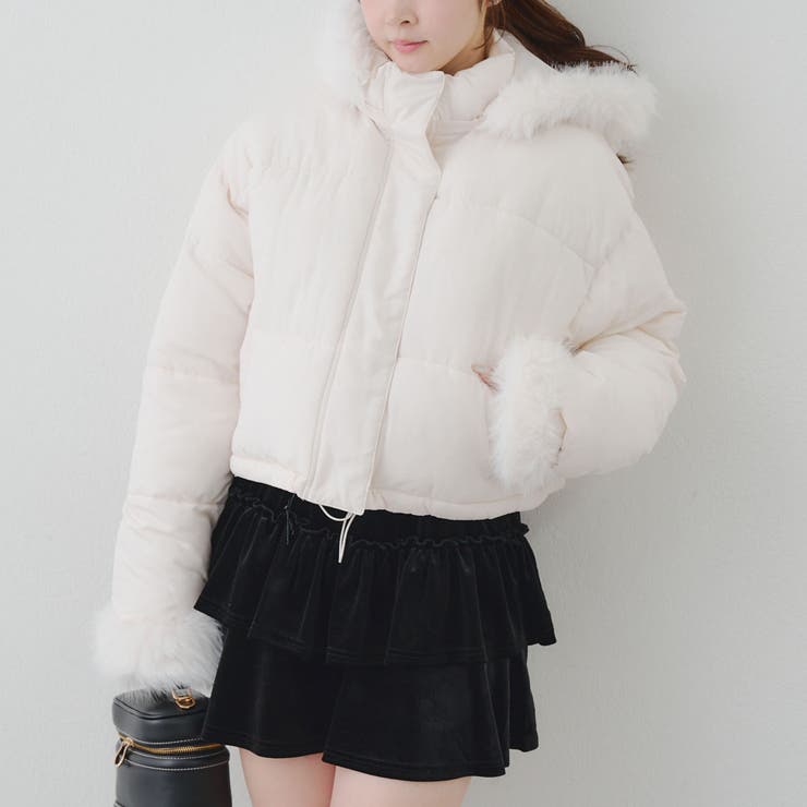 フェイクファー付ジップエコダウン | NICE CLAUP / OLIVE des OLIVE　OUTLET | 詳細画像2 