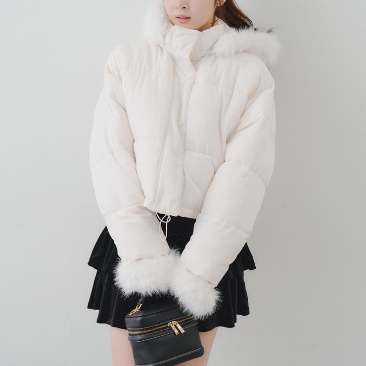 フェイクファー付ジップエコダウン | NICE CLAUP / OLIVE des OLIVE　OUTLET | 詳細画像3 