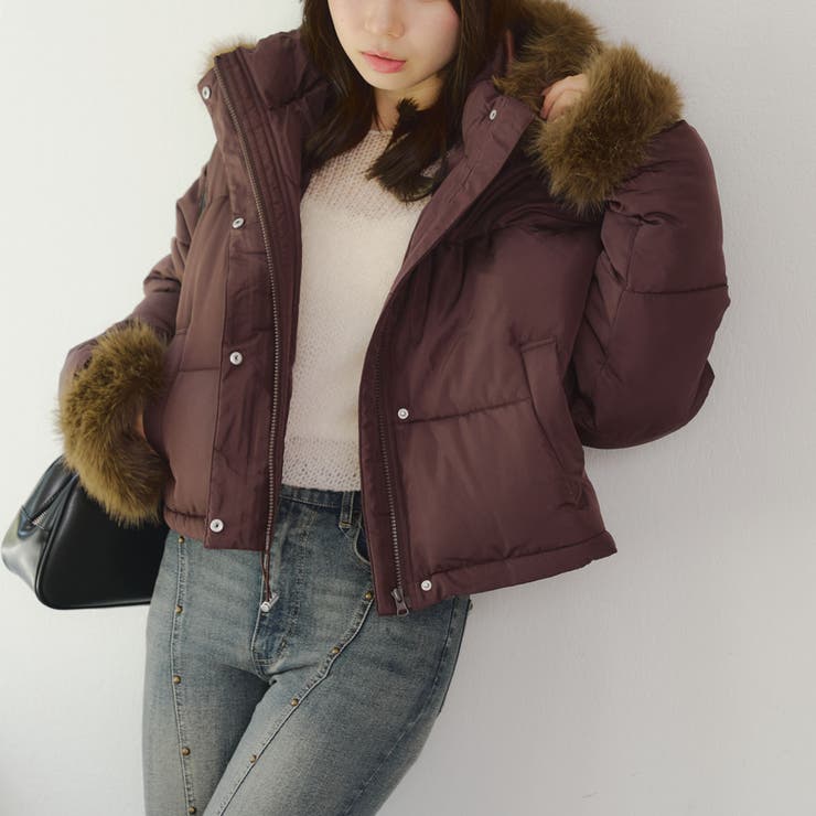 フェイクファー付ジップエコダウン | NICE CLAUP / OLIVE des OLIVE　OUTLET | 詳細画像13 