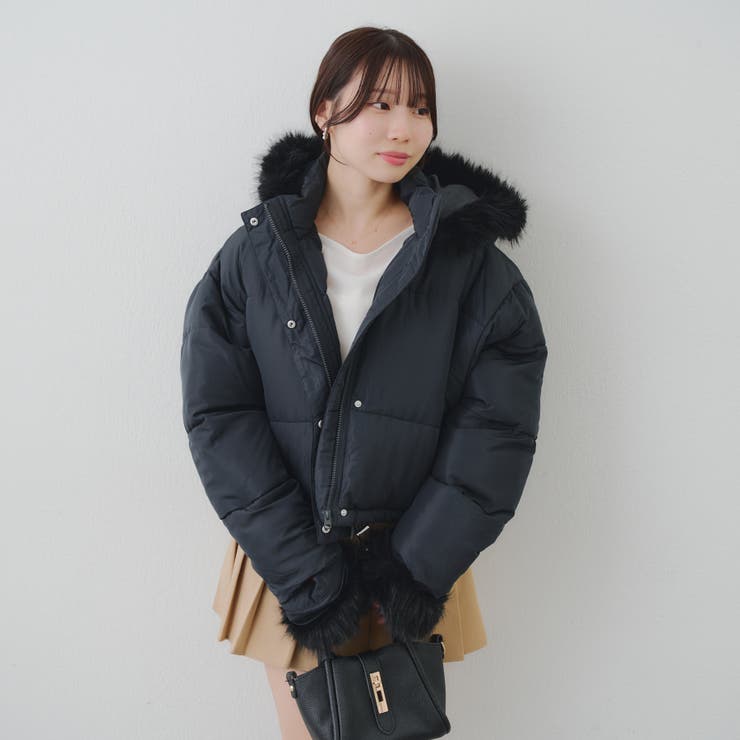 フェイクファー付ジップエコダウン | NICE CLAUP / OLIVE des OLIVE　OUTLET | 詳細画像32 