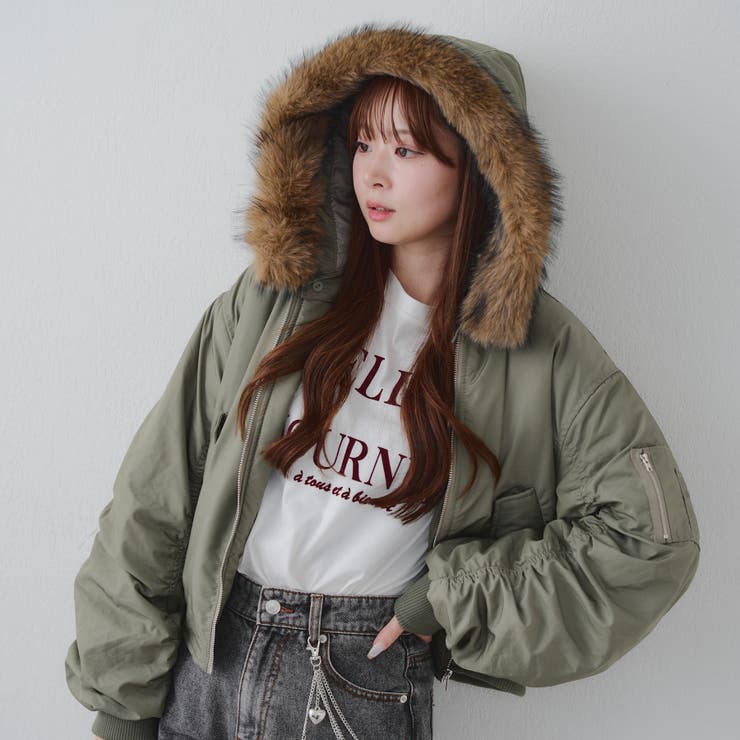 【MARCHES】フェイクファー付 MA-1 | NICE CLAUP / OLIVE des OLIVE　OUTLET | 詳細画像14 