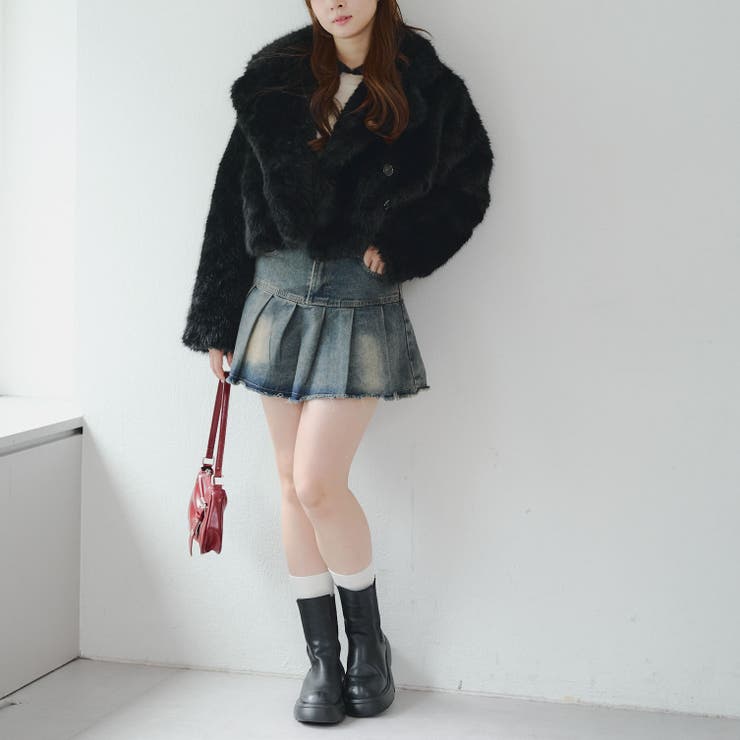 フェイクファーダブルジャケット[品番：NCLW0016941]｜NICE CLAUP